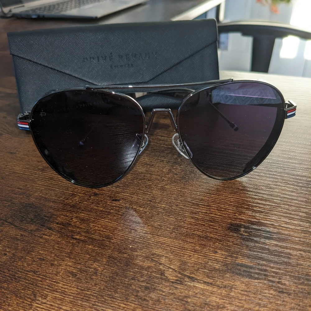 Privé Revaux Men's / Unisex Aviator Red, White, and Blue Sunglasses with…